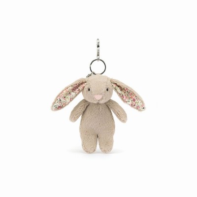 Jellycat Blossom Beige Bunny Bag Charm New Zealand | SXFNK6532